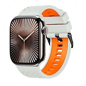 levne Řemínky na Apple Watch-Sportovní řemínek kompatibilní s Apple Watch 42 mm 44 mm 45 mm 49 mm odolný kovový řemínek s nastavitelnou kovovou sponou a silikonovým řemínkem pro iWatch Ultra 2 Series 9 8 7 SE 6 5 4