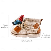 Недорогие Скульптуры-Кашпо для суккулентов в форме гнома в форме ботинка – красочный расписанный вручную цветочный горшок из смолы для декора сада, украшения патио &amp;выращивание мини-растений