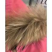 voordelige Meisjes dons- en pufferjack-Kinderen Voor meisjes Dons Effen Kleur Modieus Bontzoom School jas bovenkleding 4-12 jaar Winter Blozend Roze Khaki