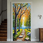 Недорогие Гаражные и дверные баннеры-Дверная крышка Наружные баннеры 森林 Эстетический Спальня Гостиная Входная дверь Украшения Стена Дверь Фон