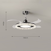 preiswerte Deckenventilator-Leuchten-LED-Deckenventilatoren dimmbar mit Fernbedienung 106 cm Deckenleuchte mit Acryl-Lampenschirm Kronleuchter Schlafzimmer Wohnzimmer