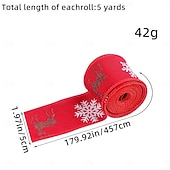 Недорогие Упаковка подарков-рождественские ленты для рукоделия, рождественские ленты с проволочным краем, украшения в виде оленей, ленты для упаковки подарков, ёлочные украшения, праздничные принадлежности