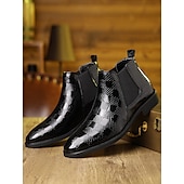 abordables Bottes de Chelsea-Bottines Chelsea marron pour homme en cuir gaufré crocodile – élégantes chaussures habillées à enfiler pour le bureau, les dîners et les occasions formelles