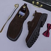 halpa Ensiluokkaiset nahkaiset loaferit-miesten naudannahkaiset mokkanahkaiset loaferit - klassiset business-rennot slip-on-pukukengät toimisto- ja juhlakäyttöön