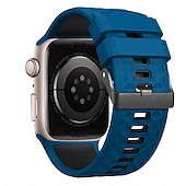 levne Řemínky na Apple Watch-Sportovní řemínek kompatibilní s Apple Watch 42 mm 44 mm 45 mm 49 mm odolný kovový řemínek s nastavitelnou kovovou sponou a silikonovým řemínkem pro iWatch Ultra 2 Series 9 8 7 SE 6 5 4