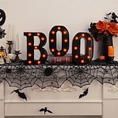 ieftine Lumini decorative-Lumini de Halloween cu litere, lumini luminoase în formă de boo, decor, lumini, ornamente pentru birou, fantomă, festival, atmosferă interioară, aspect