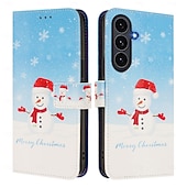 abordables Carcasas iPhone-teléfono Funda Para iPhone 17 Pro Max 17 Air 16 15 14 Pro Max Plus 16e 13 Mini Funda Trasera con correa de muñeca Caballete Ranura para tarjetas Navidad TPU Cuero de PU