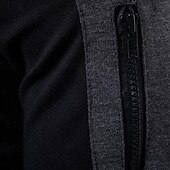 abordables Sudaderas Básicas_-Hombre Sudadera Sudadera Con Capucha Pull-over Sudadera con capucha y botones Negro Gris Cuello Barco Cuello Mao Plano Retazos Bloque de Color Deporte Casual Diario Poliéster Ropa de calle Fresco
