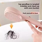 お買い得  脱毛器・シェーバー-リラックスできる伸縮性のあるマッサージコーム、ポータブルな中空ヘアコーム、頭皮マッサージブラシ、サロンスタイリングツール、無地の円形ヘアブラシ