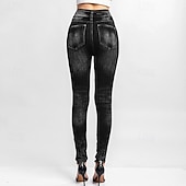 economico Leggings semplici-Per donna Pantaloni Eleganti Leggings Leggings comodi Streetwear Casual Lunghezza intera Naturale Semplice Tasca Confortevole Streetwear Abbigliamento quotidiano Weekend Grigio Nero Rosso Blu Autunno