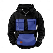 economico Felpa Tattica-Per uomo Felpa con cappuccio Felpa con cappuccio e zip corta Felpa con cappuccio tattica Rosso Blu Viola Verde Cachi Con Cappuccio Semplice Cerniera Blocco di colore Sport &amp; Outdoor Casuale Quotidiano