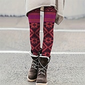 economico -Per donna Pantaloni Leggings Leggings comodi Casual Boho Lunghezza intera Vita Alta Geometrico Elastico in vita Stampato Traspirabilità Confortevole Elasticizzato Vacanza Streetwear Abbigliamento