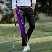 voordelige 3D-geprinte herenbroek-Voor heren Verloop Golven Pakken Golfbroek Broek Medium Taille Casual Buitensporten Slim Fit Broek met Zakken Lente Herfst 3D-afdrukken Rood blauw Paars