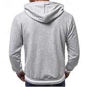 preiswerte Basic-Hoodies für Herren-Herren Kapuzensweatshirt Vollreißverschluss-Kapuzensweatshirt Weinrot Schwarz Königsblau Hellgrau Dunkelgray Mit Kapuze Einfach Patchwork Farbblock Sport &amp; Outdoor Lässig Täglich Streetwear Cool