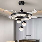 preiswerte Deckenventilator-Leuchten-LED-Deckenventilatoren dimmbar mit Fernbedienung 106 cm Deckenleuchte mit Acryl-Lampenschirm Kronleuchter Schlafzimmer Wohnzimmer