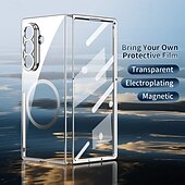 Недорогие Чехлы для Samsung-телефон Кейс для Назначение SSamsung Galaxy Z-образный сгиб 7 Z-сгиб 6 Z Fold 5 Z Fold 4 Кейс на заднюю панель Поддержка беспроводной зарядки Защита от удара Ретро Покрытие ПК