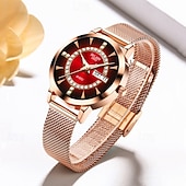 cheap Quartz Watches-The New Ladies&#039; Alloy Mesh Strap Fashion Watch With Ipx7 Water Resistance Dual Calendar Luminous Casual Quartz Watch Light Luxury And Versatile Elegant Ladies&#039; Wristwatch