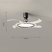 رخيصةأون إضاءات مراوح السقف-مروحة سقف مع أضواء 106 سم قابلة للتعتيم LED 3 ألوان 6 سرعات توقيت شفرات عكسية مع جهاز تحكم عن بعد ، مروحة ثريا منزلية ، مروحة سقف داخلية منخفضة الارتفاع