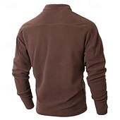 economico Felpa con cappuccio in pile-Per uomo Maglia Felpa in pile Felpa con cappuccio abbottonata Nero Verde scuro Cachi Caffè Grigio Colletto Mao Semplice Patchwork Sport &amp; Outdoor Casuale Quotidiano Streetwear Cool Abbigliamento