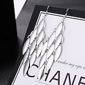 olcso Fülbevalók-fülbevalók klasszikus levél fülbevalók ékszerek ezüst / fekete / arany esküvőre halloween ajándék naponta fesztivál