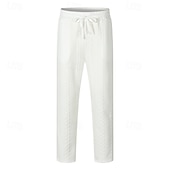 baratos Calças Desportivas-Homens Calças Esportivas Calças Jacquard Com Cordão Bolsos Tecido Conforto Esportes Diário Moda Casual Preto Branco Micro-Elástica