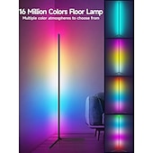 baratos Candeeiros &amp; Vidros de Abajur-Luminária de canto de chão, pacote com 1, luminária de canto LED RGB com controle remoto, luz ambiente que muda de cor com 16 milhões de cores DIY para quarto, sala de estar e sala de jogos