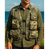 preiswerte Westen-Herren Anglerweste Wanderweste Ärmellos Weste Außen Leicht Atmungsaktiv Reißverschluss Mehrere Taschen Polyester Schwarz Armeegrün Rot Jagd Angeln Klettern