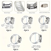 economico arti, mestieri e cucito-20 morsetti per tubi a vite senza fine in acciaio inossidabile – regolabili da 1/4&quot; a 1-1/8&quot; (6-29 mm), fascette metalliche resistenti per tubi flessibili del radiatore, tubi e linee del carburante