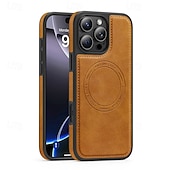 Недорогие Чехлы для iPhone-телефон Кейс для Назначение iPhone 17 Pro Max 17 Air i16 15 14 Pro Max Plus 16e 13 Pro Max Кейс на заднюю панель Магнитный Защита от удара Ретро ТПУ Кожа PU