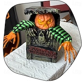 お買い得  ハロウィン-カボチャの魔女、スケルトンのフレーム、白い幽霊、動きを感知するおもちゃが入ったハロウィーンのクリエイティブな装飾ボックス