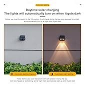 tanie Kinkiety zewnętrzne-2/4 sztuki solarnej lampy ściennej, wodoodpornej, zewnętrznej, ogrodowej, do oświetlenia ściennego, domu, balkonu, świątecznej dekoracji, nastrojowej lampy, willi, lampy ulicznej