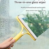 economico Prodotti per la pulizia-Strumento per la pulizia dei vetri 3 in 1: tergivetro, spazzola per specchi &amp;raschietto per l'acqua per il bagno &amp;pulizie domestiche