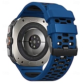 halpa Samsungin kellon rannekkeet-Kellon ranneke varten Samsung Galaxy Katso Ultra Ruostumaton teräs Silikoni Korvaus Hihna Kaksisävyinen Säädettävä Ruostumattomasta teräksestä valmistettu solki Urheiluhihna Ranneke