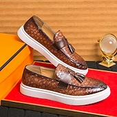 preiswerte Freizeit-Loafer-Braune Herren-Loafer mit Krokodilmuster und Quasten – luxuriöse Slipper für Business, Abendpartys und formelle Anlässe