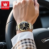 זול שעונים מכאניים-OLEVS גברים שעון מכני מינימליסטי אופנתי עסקים שעון יד אוטומטי נמתח לבד זורח לוח שנה שבוע תאריך פְּלָדָה שעון