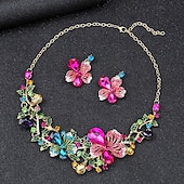 abordables Parures de Bijoux-Parure de bijoux 2 Strass Chrome 1 Collier Boucles d&#039;oreilles Femmes Élégant ancien Mode Le style rétro Classique Parure de Bijoux Pour Mariage Soirée robe demoiselle d honneur