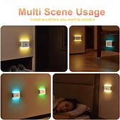 abordables veilleuses à capteur-Veilleuse LED rechargeable à intensité variable, éclairage d&#039;escalier à changement de couleur, éclairage d&#039;intérieur avec détecteur de mouvement, veilleuses RVB pour couloir, chambre d&#039;enfant,