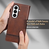 cheap Samsung Cases-Phone Case For Samsung Galaxy Z Fold 7 Z Fold 6 Z Fold 5 Z Fold 4 Back Cover Card Slot Shockproof Retro TPU PU Leather