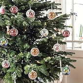 olcso Díszek-10/20 db átlátszó karácsonyi dísz, tölthető, függő golyók, átlátszó műanyag, tölthető karácsonyi golyók, barkácsolás &amp;ünnepi dekoráció fára, otthonra, partira, esküvőre