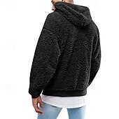 baratos hoodies básicos dos homens-Homens Moletom Moletom de lã Preto Rosa Verde Café Cinzento Com Capuz Tecido Com Cordão Bolsos Desportos e Ar livre Diário Feriado Poliéster Roupa de rua Básico Casual Outono Inverno Roupa Moletons