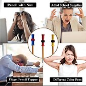 economico Articoli per la casa-Penna a dado con dado per la decompressione, 10 pezzi, matita filettata per ADHD, strumento sensoriale silenzioso, penna rotante antistress, perfetta per scuola, ufficio, forniture per la casa