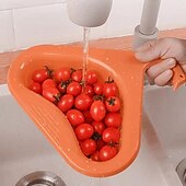 cheap Kitchen Utensils &amp; Gadgets-3pcs Kitchen Sink Drain Basket Swan Drain Rack, Triangular Corner Sink Strainer, Saddle Design Hanging Filter Basket for Fruits, Vegetables, and Food Waste, No Drilling Required