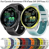 billige Garmin klokkebånd-Klokkerem til Garmin Forerunner 570 47 mm/265 (musikk)/255 (musikk)/Venu 3/Vivoactive 4 Marq Descent Quatix 22 mm silikonrem i rustfritt stål, tofarget
