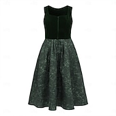 economico Abiti Dirndl-Birra Oktoberfest Oktoberfest Vestito Dirndl Abiti tradizionali Lunghezza Midi Cameriera Bavarese Tedesco Prati Per donna Carnevale Feste Festa della birra Panno in stile tradizionale Senza camicetta