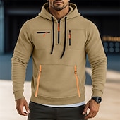 economico Felpa Tattica-Per uomo Felpa con cappuccio Felpa con cappuccio a zip intera Felpa con cappuccio in pile Felpa con cappuccio tattica Nero Verde militare Blu marino Cachi Grigio chiaro Con Cappuccio Semplice