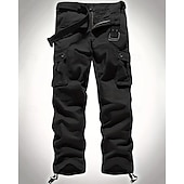 economico Pantaloni cargo-Per uomo Pantaloni Cargo Pantaloni Bottoni Multi-tasche Semplice Indossabile All&#039;aperto Quotidiano Campeggio &amp; Escursionismo Moda Classico Nero Verde militare