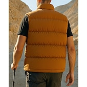 ieftine Veste-Bărbați Γιλέκο πεζοπορίας Vestă puffer Fără manșon Γιλέκο În aer liber Termic cald Rezistent la Vânt Iarnă Fermoar Buzunar Poliester Negru Alb Galben Vânătoare Pescuit Alpinism