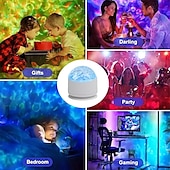 billiga Projektorlampor-galaxy light 16 färger aurora nattlampa projektor havsvågsprojektor med fjärrkontroll usb-laddning norrskensprojektor för sovrum heminredning presenter