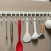 billige Lagring og oppbevaring-3 stk. multifunksjonelle glideskinnekroker, borefrie glideskinnekroker for oppbevaring på kjøkkenet, sterkt selvklebende S-formede kroker for skaporganisering