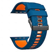 levne Řemínky na Apple Watch-Sportovní řemínek kompatibilní s Apple Watch 42 mm 44 mm 45 mm 49 mm odolný kovový řemínek s nastavitelnou kovovou sponou a silikonovým řemínkem pro iWatch Ultra 2 Series 9 8 7 SE 6 5 4